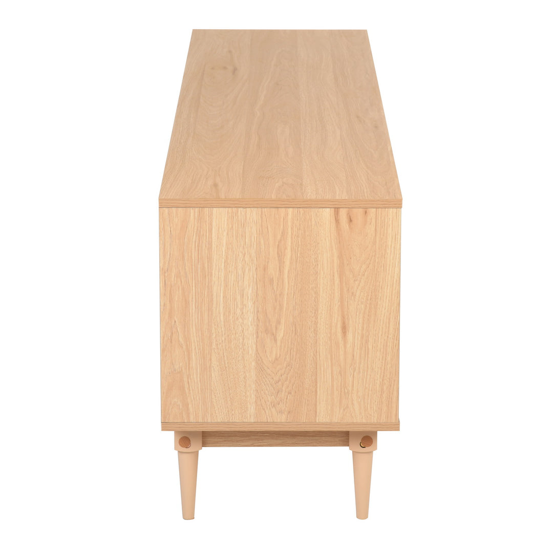 Obert Faux rattem Wooden TV Stand for TVs up to 65' - Homy Casa