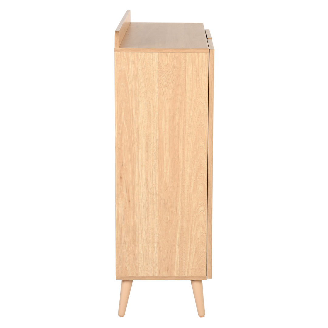 Pythia  43.3' Tall Faux rattem 2 Door Accent Cabinet-HOMY CASA