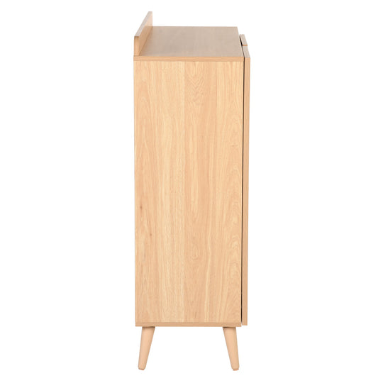Pythia  43.3' Tall Faux rattem 2 Door Accent Cabinet-HOMY CASA
