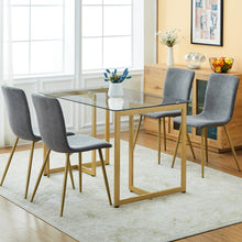 Load image into Gallery viewer, Modren Dining Chairs Set of 4,with Fabric Seat &amp; Back with Golden Legs for Dining Room
