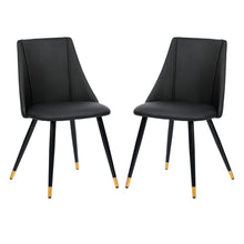 Load image into Gallery viewer, SMEG BLACK PU BLACK GOLD LEG Side Chair (Set of 2)
