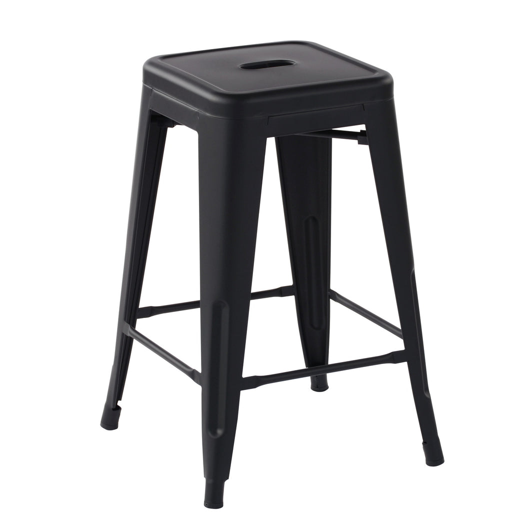39F Industrial 24 Inch Metal Bar Stools Wholesale Pallet package, Tolix Style Backless Stackable Stools for Kitchen, Bistro, Pub