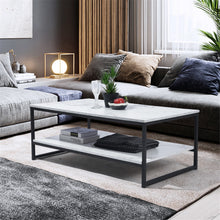 Load image into Gallery viewer, Modern long coffee table with metal frame - FACTO
