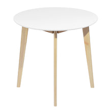 Load image into Gallery viewer, Modern round side table for 2 persons with light wood legs - CURRENCY
