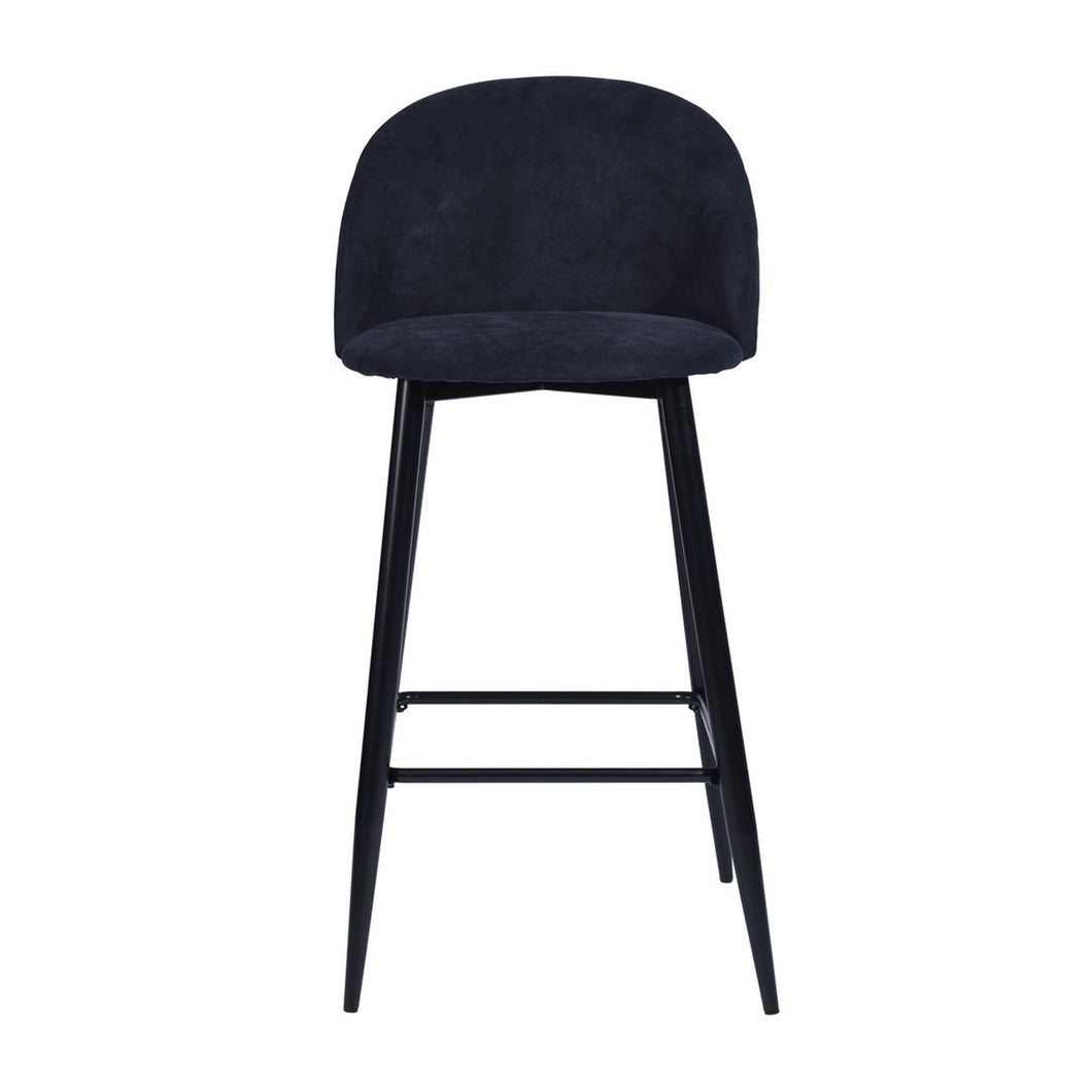 Terry Blue Barstool Seat Side Chairs Steel Legs Kitchen Bar (Set of 2)
