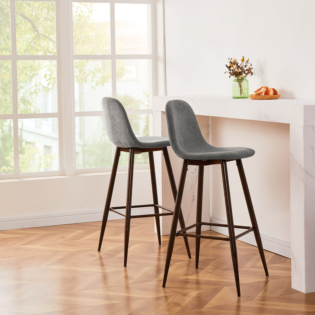 Charlton 30" Upholstered Bar Stools with Back Bar Chair Set of 2-HOMY CASA