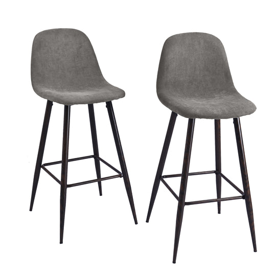 Charlton 30" Upholstered Bar Stools with Back Bar Chair Set of 2-HOMY CASA