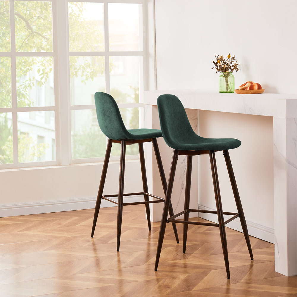 Charlton 30" Upholstered Bar Stools with Back Bar Chair Set of 2-HOMY CASA
