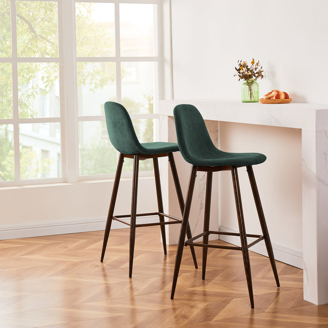 Charlton 30" Upholstered Bar Stools with Back Bar Chair Set of 2-HOMY CASA