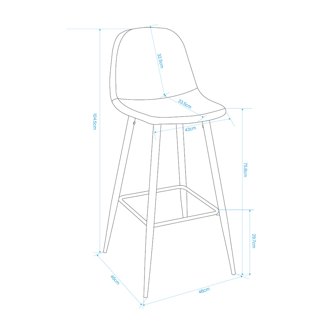 Charlton 30" Upholstered Bar Stools with Back Bar Chair Set of 2-HOMY CASA