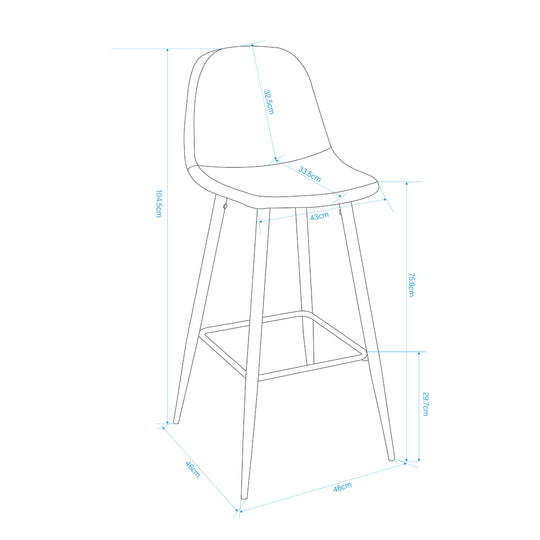 Charlton 30" Upholstered Bar Stools with Back Bar Chair Set of 2-HOMY CASA