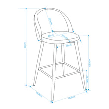 Load image into Gallery viewer, 26&quot; Upholstered Counter Height Bar Stool Bar Chairs Set of 2
