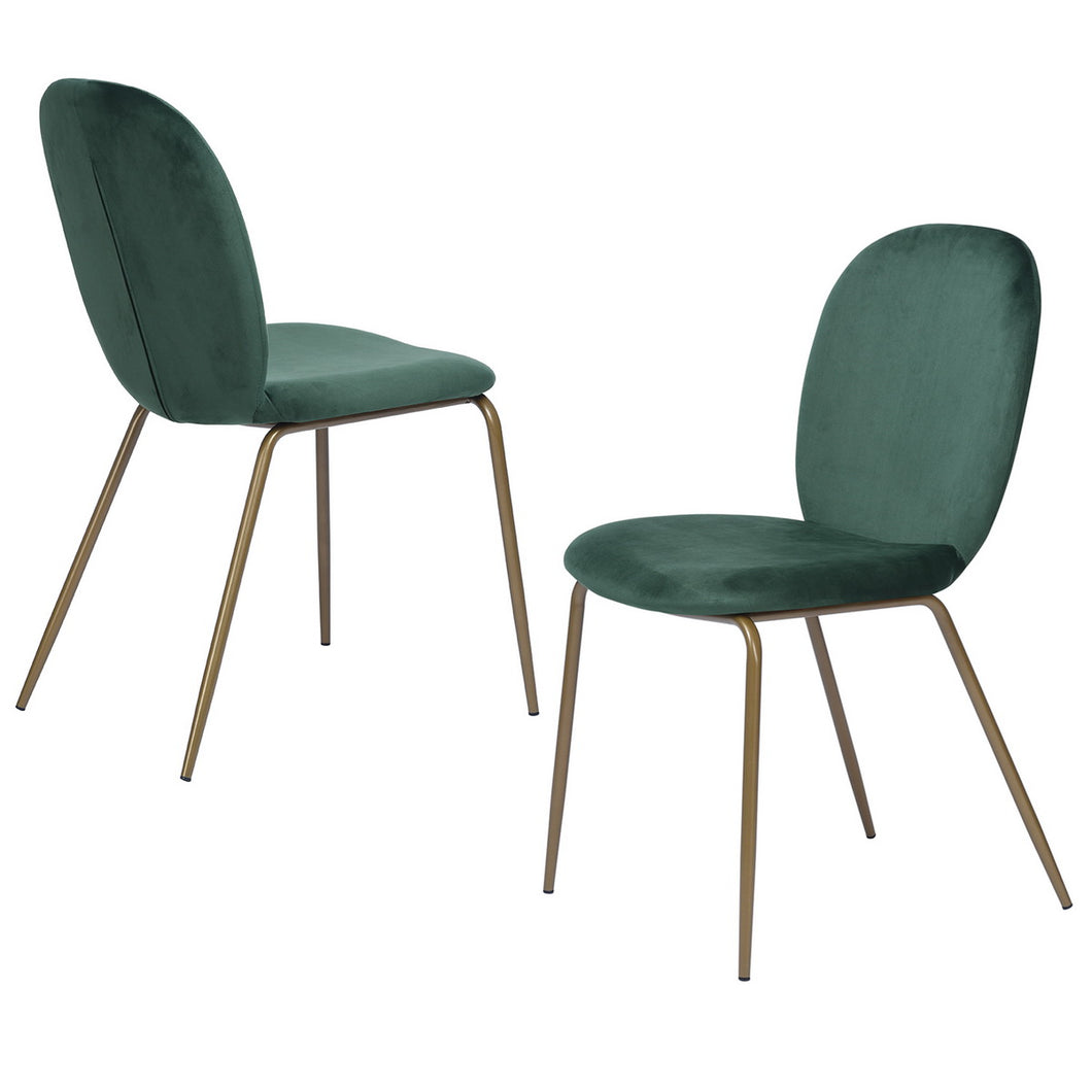 Set of two contemporary looking dining chairs in soft velvet - JULE