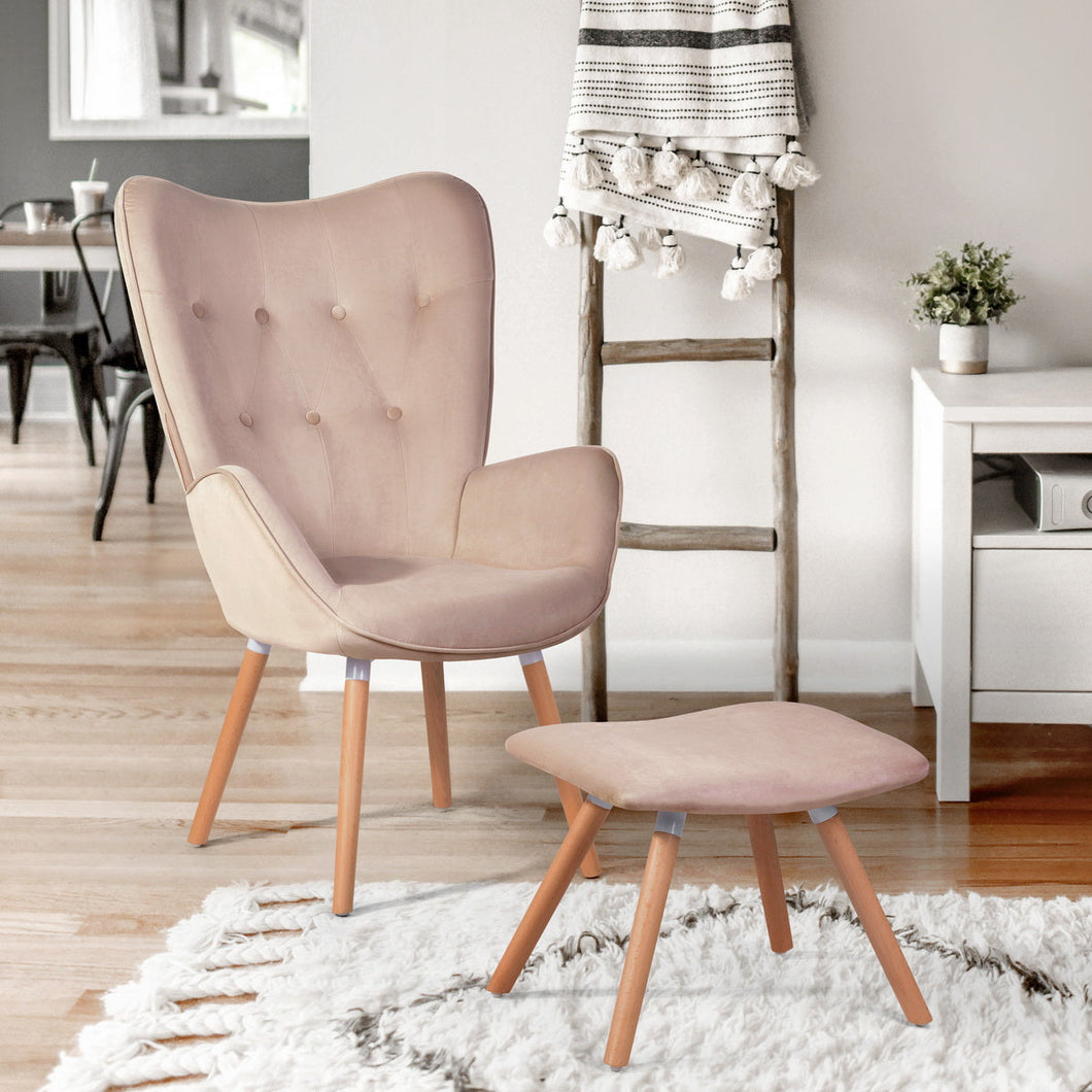 Mid-century-inspired Composite Wood Foam Fill Accent Chair for Living Room