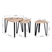 Load image into Gallery viewer, set of 3 scandinavian style nesting tables natural light wood effect - KAUWHATA
