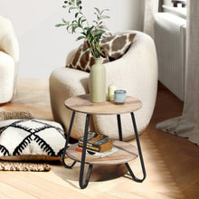 Load image into Gallery viewer, Coffee Table Living Room Round End Table with Shelf KONYA - HomyCasa
