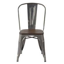 Load image into Gallery viewer, HomyCasa Industrial Metal Dining Chairs with Solid Wood Seat Wholesale Pallet Pacakge, Tolix Style Stackable Side Chairs with Splat Back for Kitchen, Dining Room, Bistro and Cafe
