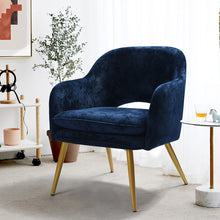 Load image into Gallery viewer, Vintage and comfortable armchair in soft velvet - LINDSAY
