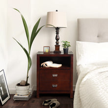 Load image into Gallery viewer, Modern Bedroom Nightstand Solid Wood Organizer Side End Table with 1-Drawer Storage Cabinet LORALIE
