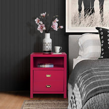 Load image into Gallery viewer, Modern Bedroom Nightstand Solid Wood Organizer Side End Table with 1-Drawer Storage Cabinet LORALIE
