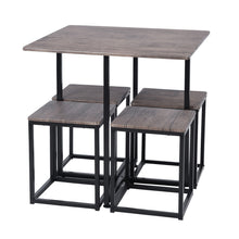 Load image into Gallery viewer, MAGALLANES Industrial Wooden 5-Piece Dining Set - HomyCasa
