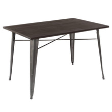 Load image into Gallery viewer, HomyCasa + Industrial Metal 47 Inch Dining Table with Solid Elm Wood Table Top, Tolix Style Rectangle Table
