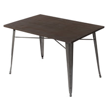 Load image into Gallery viewer, HomyCasa + Industrial Metal 47 Inch Dining Table with Solid Elm Wood Table Top, Tolix Style Rectangle Table
