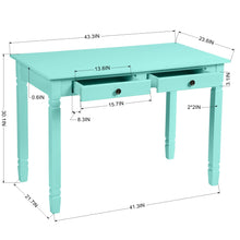 Load image into Gallery viewer, 43.3&#39; Wide Writing Desk with Drawer in GREEN
