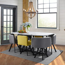 Load image into Gallery viewer, Set of one table and six nestable chairs, modern and practical - PIZZA
