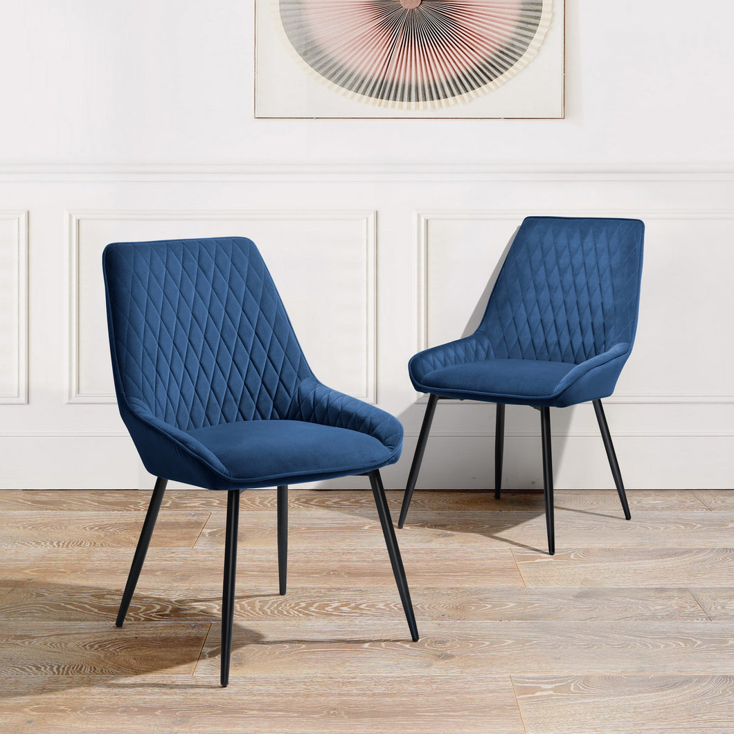 Velvet Upholstered Dining Chair in Dining Room