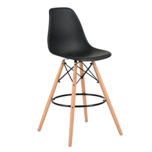 Load image into Gallery viewer, Modern Comfortable PP Seat and Back Wooden Leg Barstool
