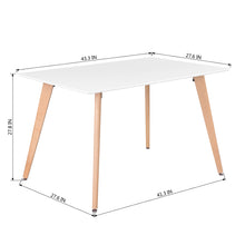 Load image into Gallery viewer, Rectangular dining white table for 4 people with light wood effect legs - ROOKIE SQUARE
