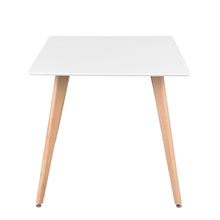 Load image into Gallery viewer, Rectangular dining white table for 4 people with light wood effect legs - ROOKIE SQUARE
