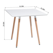 Load image into Gallery viewer, Top Rectangular Dining Table with Round Beech Wood Legs White
