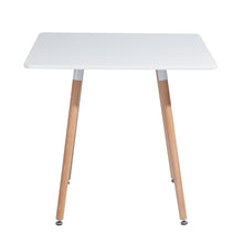 Load image into Gallery viewer, Modern white square dining table with wood effect structure - ROOKIE SQUARE
