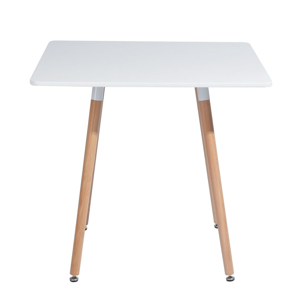 Modern white square dining table with wood effect structure - ROOKIE SQUARE
