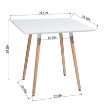 Load image into Gallery viewer, Modern white square dining table with wood effect structure - ROOKIE SQUARE
