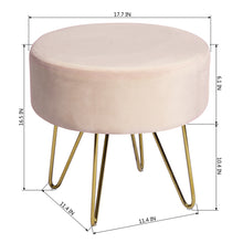 Load image into Gallery viewer, Royal blue modern style ottoman with gold frame - SAKA
