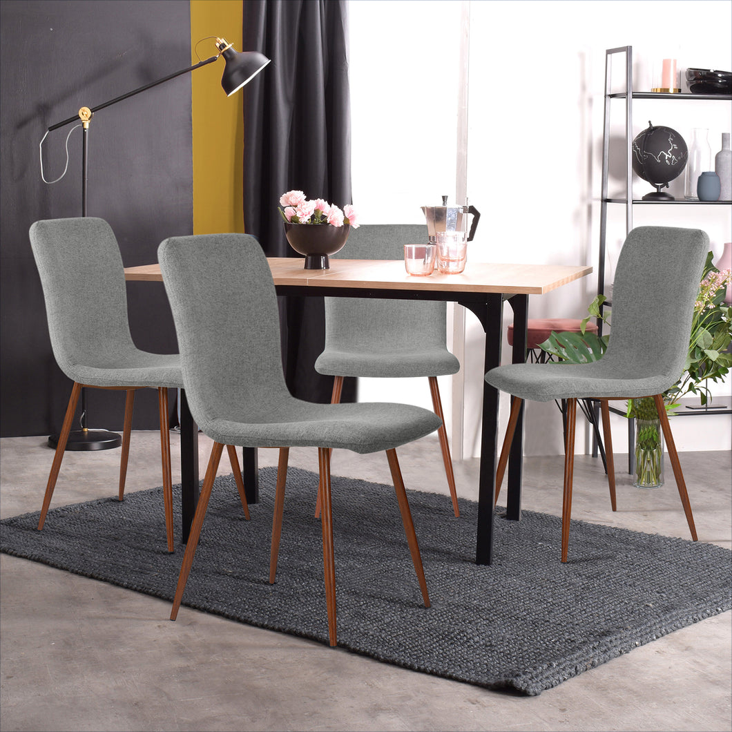 HomyCasa Soft Fabric Upholstered Dining Chair Set of 4 For Modern Kitchen Room - SCARGILL