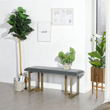 Load image into Gallery viewer, Living Room Modern Design Velvet Upholstered Metal Leg Bench-Homy Casa
