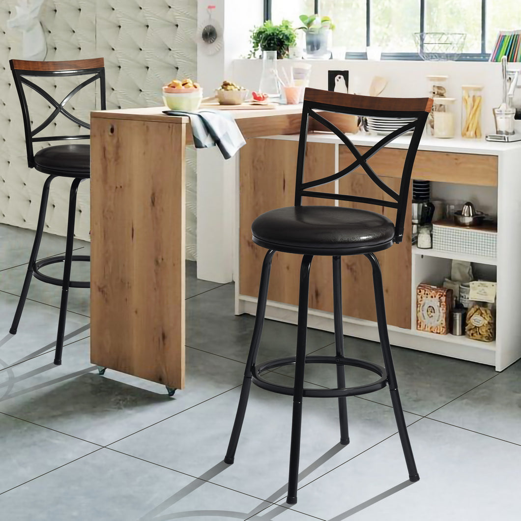 Height Adjustable Swivel Counter or Bar Stool (Set of 2)