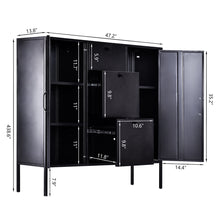Load image into Gallery viewer, Metal Storage Cabinet Black 2 Door 3 Drawers
