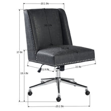 Load image into Gallery viewer, Luxury style office chair with metal button detail, castors and adjustable height - SUTTNER
