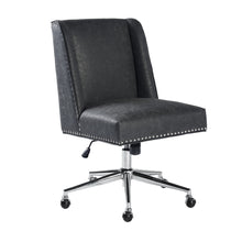 Load image into Gallery viewer, Luxury style office chair with metal button detail, castors and adjustable height - SUTTNER
