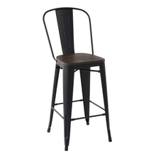 Load image into Gallery viewer, HomyCasa + Industrial 29 Inch Metal Bar Stools Wholesale Pallet package with Splat Back and Solid Wood Seat, Tolix Style Stackable Stools for Kitchen, Bistro, Pub
