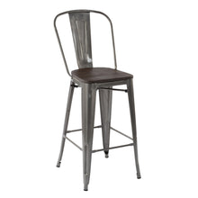 Load image into Gallery viewer, HomyCasa + Industrial 29 Inch Metal Bar Stools Wholesale Pallet package with Splat Back and Solid Wood Seat, Tolix Style Stackable Stools for Kitchen, Bistro, Pub
