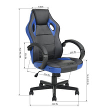 Load image into Gallery viewer, Fully upholstered ergonomic gaming chair with armrests, adjustable height and castors - TUNNEY
