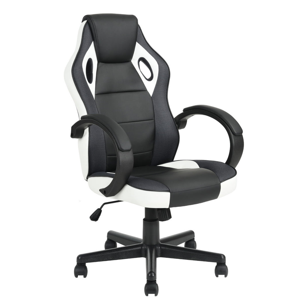 Fully upholstered ergonomic gaming chair with armrests, adjustable height and castors - TUNNEY