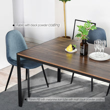 Load image into Gallery viewer, Dining Table Kitchen with Square Metal Legs, Brown
