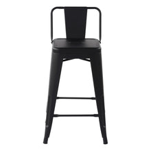 Load image into Gallery viewer, HOMYCASA Industrial 24 Inch Metal Counter Height Bar Stools Set of 2 with Low Back, Tolix Style Stackable Stools for Kitchen, Bistro, Pub

